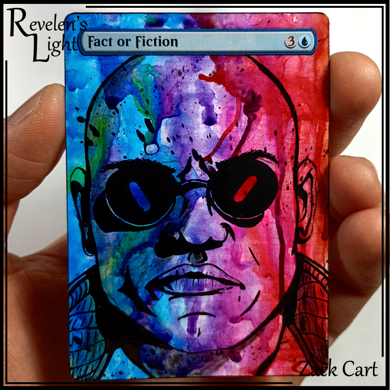 Fact or Fiction Alter - Morpheus Red Pill Blue Pill Matrix Alternate Art