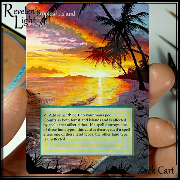 Tropical Island Altered Art Card - Mtg Alter ABUR Dual - Revelen's Light Alters - Magic the Gathering